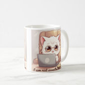 今は対応できませんマグカップ - かわいい猫 コーヒーマグカップ (正面右)