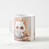今は対応できませんマグカップ - かわいい猫 コーヒーマグカップ (正面左)