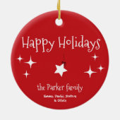 今は最高の年の季節だ |ハッピーホリデー セラミックオーナメント (裏面)