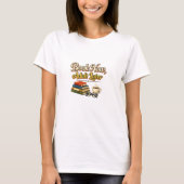 今は本を読んで大人になるのは後で おもしろ本 Tシャツ (正面)