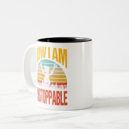 今は止められぬおもしろいTレックスTシャツ ツートーンマグカップ (正面左)
