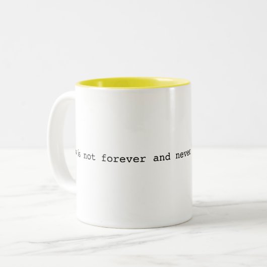 今は永久にではないし、決してがらくたのマグの負荷ではないです ツートーンマグカップ (正面左)