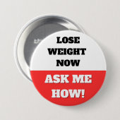 今は減量する。頼何だ！ボタン 缶バッジ (正面&裏面)