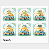 今は男の子かわいいゴルフホール1歳の誕生日 スクエアシール (シート)