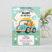 今は男の子かわいいゴルフホール1歳の誕生日 招待状 (スタンド正面)
