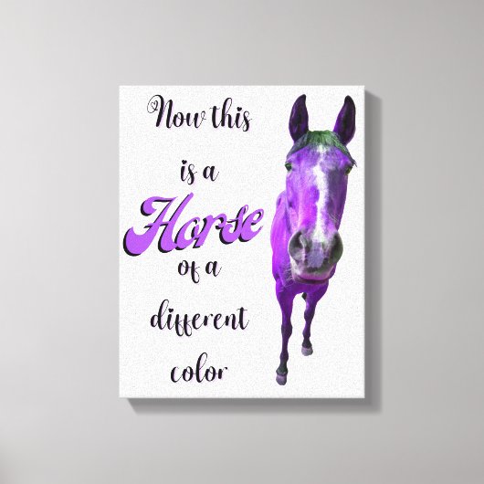 今は紫違う色の馬 キャンバスプリント (正面)