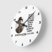 今は終わりではない(ウィンストン・チャーチル) ラウンド壁時計 (傾斜)