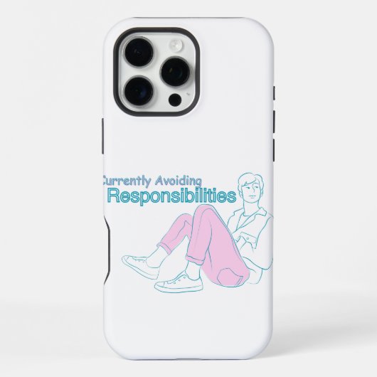 今は責任を避けています ミニマルデザイン iPhoneケース (裏面)