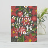 今は輝く季節だ |赤いポインセチア シーズンカード (スタンド正面)