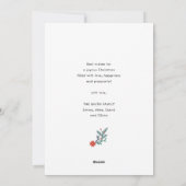 今は輝く季節だ |赤いポインセチア シーズンカード (裏面)