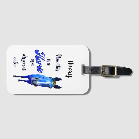 今は青い色の違う馬だ ラゲッジタグ (正面横)