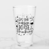今は飲む季節だ |クリスマスユーモア タンブラーグラス (正面)