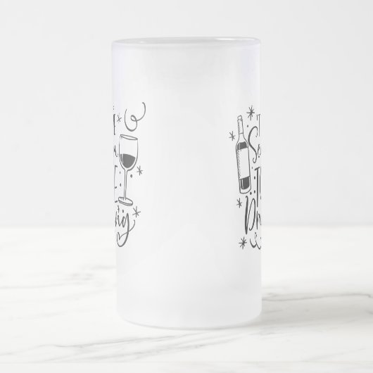 今は飲む季節だ |クリスマスユーモア フロストグラスビールジョッキ (中央)