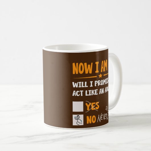 今は61歳の大人おもしろい誕生日 コーヒーマグカップ (正面右)