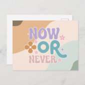 今または決して | 引用文感動的はがき ポストカード (正面/裏面)