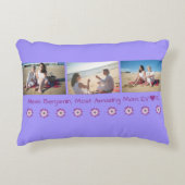 今までで最も素晴らしいママ、ハート。名前+ 3枚 アクセントクッション (正面)