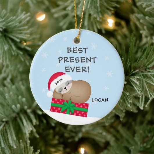 今までに最高のないスロスベビーの初めてのクリスマス セラミックオーナメント (ツリー)