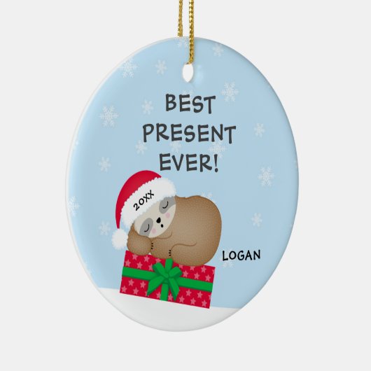 今までに最高のないスロスベビーの初めてのクリスマス セラミックオーナメント (右)