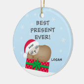今までに最高のないスロスベビーの初めてのクリスマス セラミックオーナメント (左)