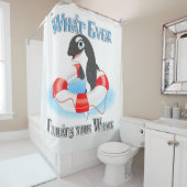 今までクルコクジラを浮かべてきたかわいい シャワーカーテン (インサイチュ)