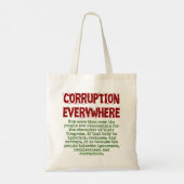 今まで以上に – 汚職引用文 トートバッグ (裏面)