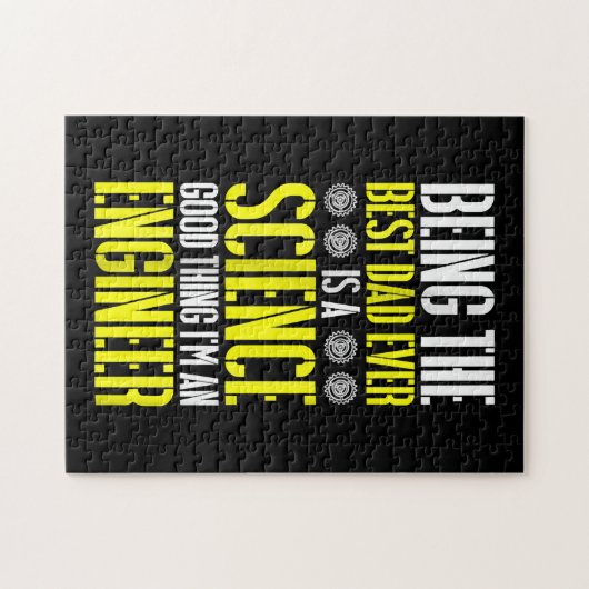 今まで最高のパパでいることは科学の技おもしろい術者 ジグソーパズル (横)