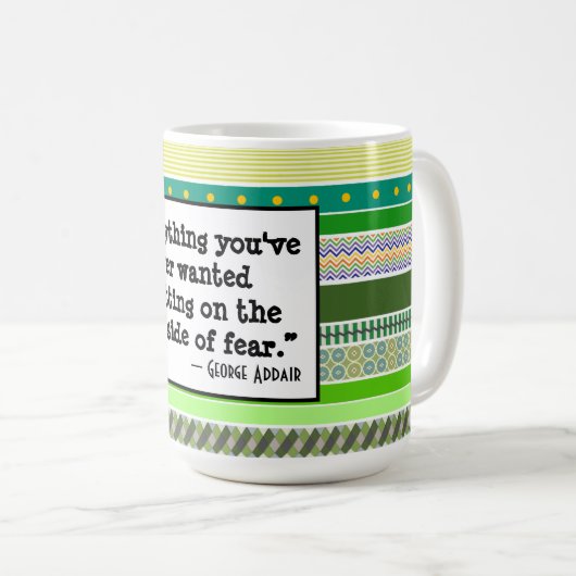 今まで欲しかったものはすべて、勇気付けられる・グリーン コーヒーマグカップ (正面右)