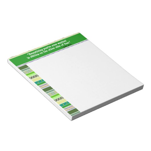 今まで欲しかったものはすべて、勇気付けられる・グリーン ノートパッド (アングル)