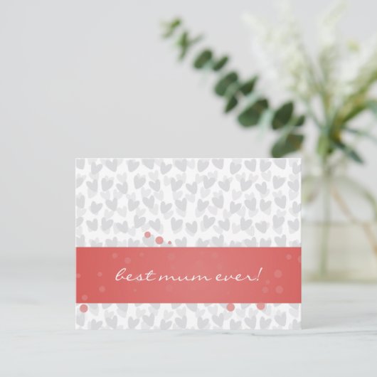 今まで母親にとって最高のの多くのハート ポストカード (スタンド正面)