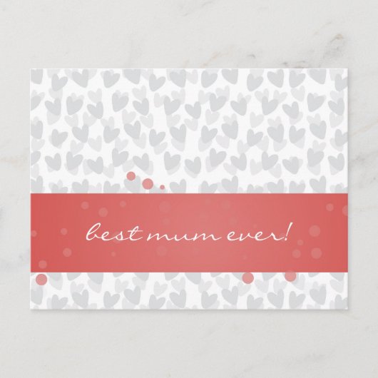 今まで母親にとって最高のの多くのハート ポストカード (正面)