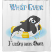 今まで自分のオルカを浮かべるものがかわいい シャワーカーテン (正面)