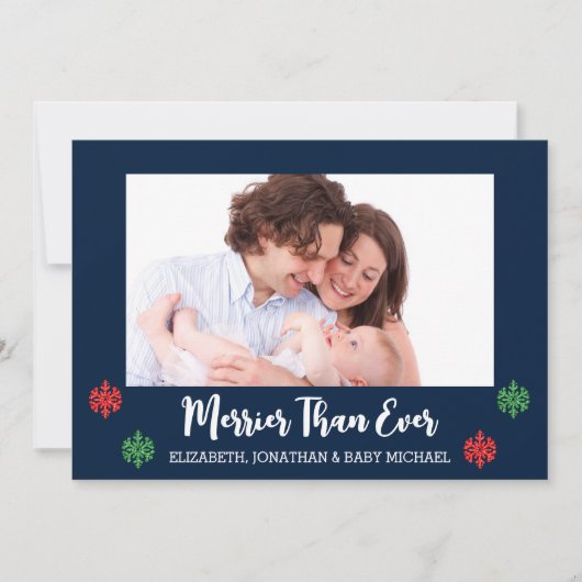 今まメリーでも新生児写真スノーフレーク シーズンカード (正面)