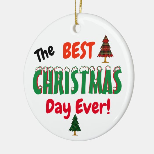 今ま最高のでクリスマス! セラミックオーナメント (左)