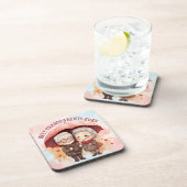 今ま最高ので傘を持ち続ける祖父母 コースター (右側)