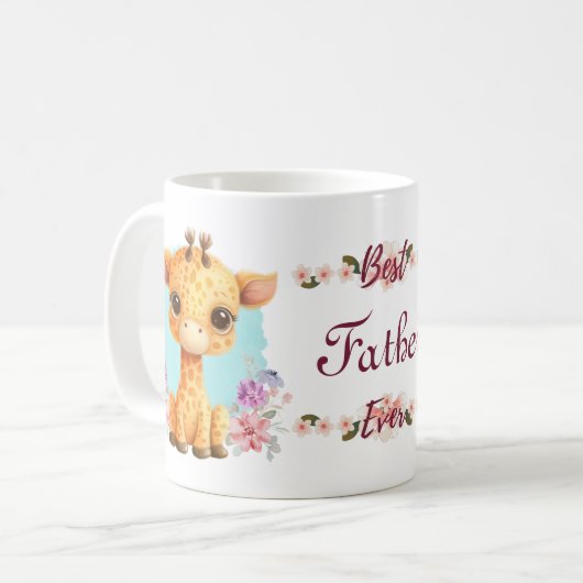 今ま最高ので可愛いキリンのテーマパーソナライズされた コーヒーマグカップ (正面左)