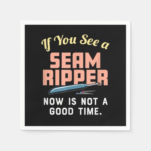 今もしは縫い目リッパーが良くない スタンダードカクテルナプキン (正面)