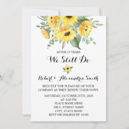 今もなお、ひまわり結婚の記念日をお祝いします 招待状