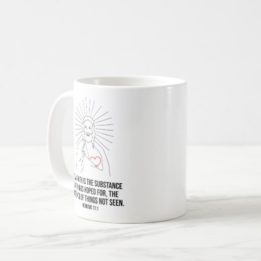 今や信仰は望む物の本質である コーヒーマグカップ (正面左)