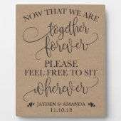 今や我々は永遠にサインの場所に座っている フォトプラーク (正面)