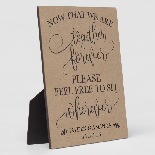 今や我々は永遠にサインの場所に座っている フォトプラーク (側面)