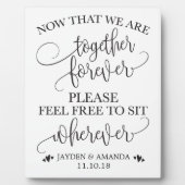 今や我々は永遠にサインの場所に座っている フォトプラーク (正面)