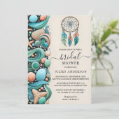 今アクアサンドワーク積み重ねシーガラスブライダルシャワー 招待状 (スタンド正面)