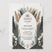 今ウッドツリーフォレストバ素朴ンファームアーチ結婚ーズ 招待状 (正面)