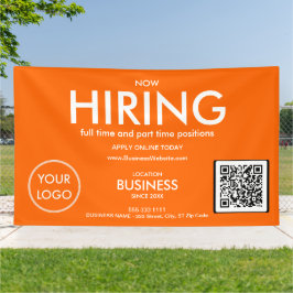 今オレンジビジネスモダンロゴQRコードを採用 横断幕