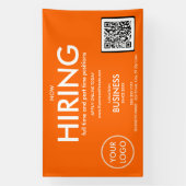 今オレンジビジネスモダンロゴQRコードを採用 横断幕 (縦)