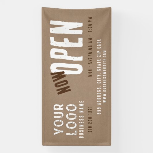 今オープン素朴チャームクラフト紙事業 横断幕 (縦)