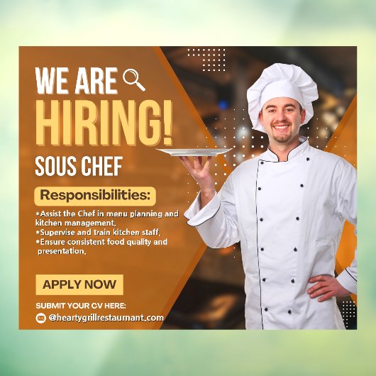 今カスタマイズSsous Chef Restaurantを採用 ウィンドウサイン (シート3)