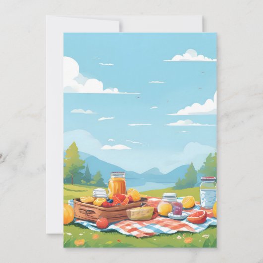 今ガールズラブバグピクニック水玉模様1st誕生日 招待状 (裏面)