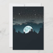 今キュートな宇宙の夜空 ツー ザ ムーン 2歳の誕生日 招待状 (裏面)