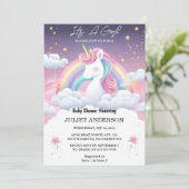 今グロー宇宙王室のポニーユニコーンベビーガールシャワー 招待状 (スタンド正面)